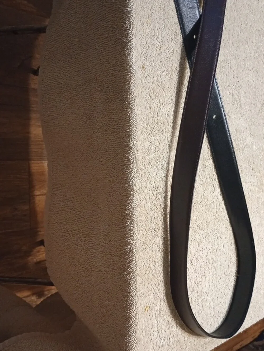 Classic Black Leather Belt with Gold Buckle